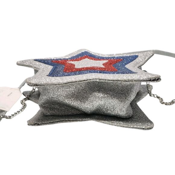 Claire's New Patriotic American Flag Red White Blue Star Purse Crossbody Bag - Picture 6 of 10